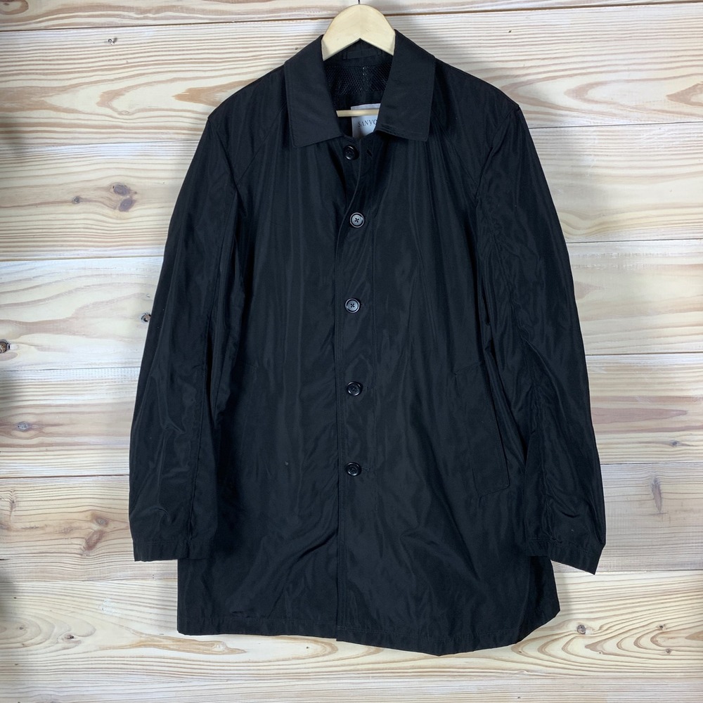 Sanyo Coat Women Large‎ Black Car Coat Lightweight Utility Outerwear